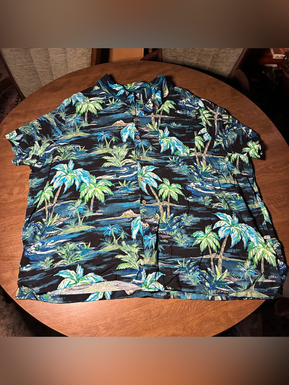 KS Island  Blue Floral short sleeve shirt Mens 6xl KingSize